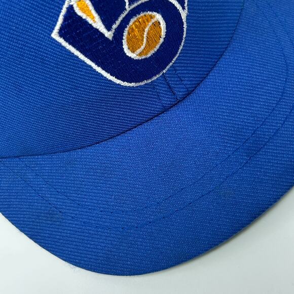 Vintage 80s Milwaukee Brewers Youth Trucker Hat Baseball Cap MLB Snapback Blue - Picture 7 of 13